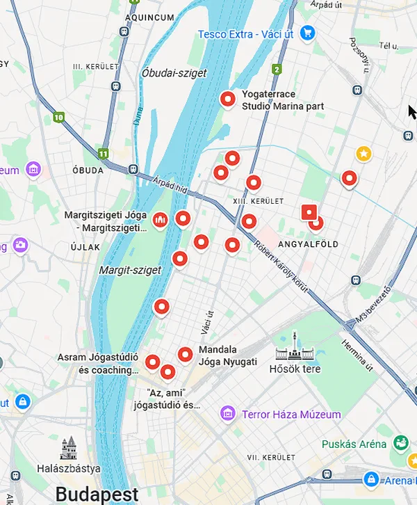 Jógastúdiók Budapest 13. kerületében