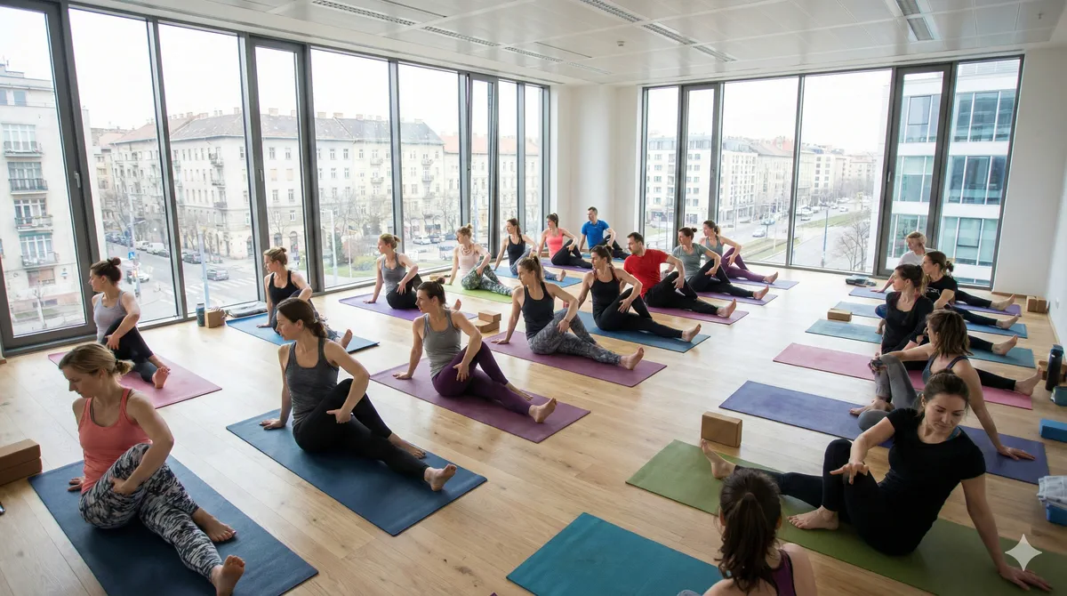 Jógastúdió illusztráció